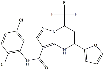 N-(2,5-dichlorophenyl)-5-(2-furyl)-7-(trifluoromethyl)-4,5,6,7-tetrahydropyrazolo[1,5-a]pyrimidine-3-carboxamide Struktur