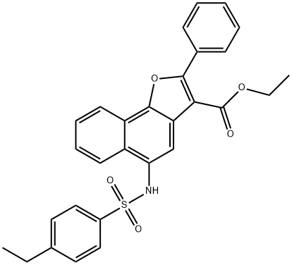 ethyl 5-{[(4-ethylphenyl)sulfonyl]amino}-2-phenylnaphtho[1,2-b]furan-3-carboxylate Struktur