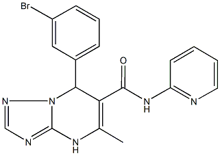 7-(3-bromophenyl)-5-methyl-N-(2-pyridinyl)-4,7-dihydro[1,2,4]triazolo[1,5-a]pyrimidine-6-carboxamide Struktur