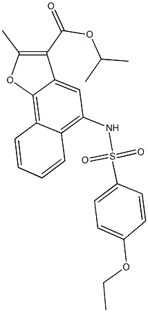 isopropyl 5-{[(4-ethoxyphenyl)sulfonyl]amino}-2-methylnaphtho[1,2-b]furan-3-carboxylate Struktur