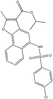 isopropyl 5-{[(4-chlorophenyl)sulfonyl]amino}-2-methylnaphtho[1,2-b]furan-3-carboxylate Struktur