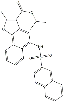 isopropyl 2-methyl-5-[(2-naphthylsulfonyl)amino]naphtho[1,2-b]furan-3-carboxylate Struktur