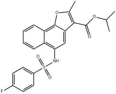 isopropyl 5-{[(4-fluorophenyl)sulfonyl]amino}-2-methylnaphtho[1,2-b]furan-3-carboxylate Struktur