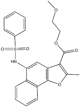 2-methoxyethyl 2-methyl-5-[(phenylsulfonyl)amino]naphtho[1,2-b]furan-3-carboxylate Struktur