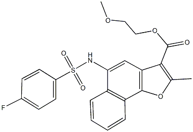 2-methoxyethyl 5-{[(4-fluorophenyl)sulfonyl]amino}-2-methylnaphtho[1,2-b]furan-3-carboxylate Struktur