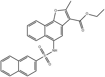 ethyl 2-methyl-5-[(2-naphthylsulfonyl)amino]naphtho[1,2-b]furan-3-carboxylate Struktur