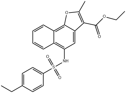 ethyl 5-{[(4-ethylphenyl)sulfonyl]amino}-2-methylnaphtho[1,2-b]furan-3-carboxylate Struktur