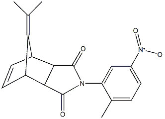 4-{5-nitro-2-methylphenyl}-10-(1-methylethylidene)-4-azatricyclo[5.2.1.0~2,6~]dec-8-ene-3,5-dione Struktur