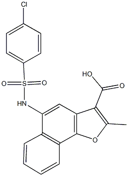 5-{[(4-chlorophenyl)sulfonyl]amino}-2-methylnaphtho[1,2-b]furan-3-carboxylic acid Struktur