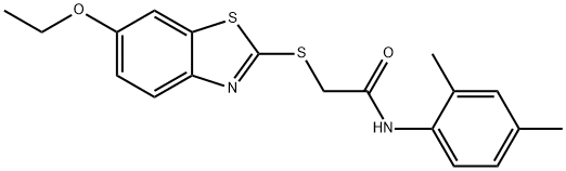 N-(2,4-dimethylphenyl)-2-[(6-ethoxy-1,3-benzothiazol-2-yl)sulfanyl]acetamide Struktur