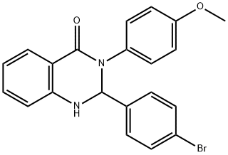 2-(4-bromophenyl)-3-(4-methoxyphenyl)-2,3-dihydroquinazolin-4(1H)-one Struktur