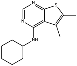 N-cyclohexyl-N-(5,6-dimethylthieno[2,3-d]pyrimidin-4-yl)amine Struktur