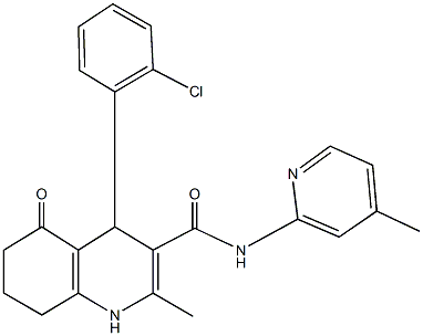 4-(2-chlorophenyl)-2-methyl-N-(4-methylpyridin-2-yl)-5-oxo-1,4,5,6,7,8-hexahydroquinoline-3-carboxamide Struktur