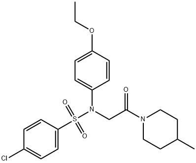 4-chloro-N-(4-ethoxyphenyl)-N-[2-(4-methylpiperidin-1-yl)-2-oxoethyl]benzenesulfonamide Struktur