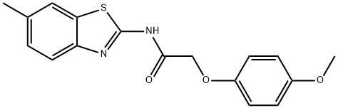 2-(4-methoxyphenoxy)-N-(6-methyl-1,3-benzothiazol-2-yl)acetamide Struktur