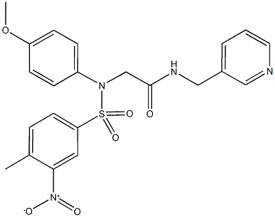 2-[({3-nitro-4-methylphenyl}sulfonyl)-4-methoxyanilino]-N-(3-pyridinylmethyl)acetamide Struktur