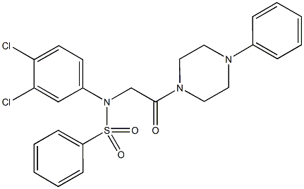 N-(3,4-dichlorophenyl)-N-[2-oxo-2-(4-phenyl-1-piperazinyl)ethyl]benzenesulfonamide Struktur