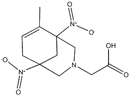 {1,5-bisnitro-6-methyl-3-azabicyclo[3.3.1]non-6-en-3-yl}acetic acid Struktur