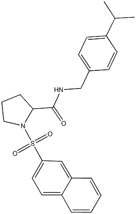 N-(4-isopropylbenzyl)-1-(2-naphthylsulfonyl)-2-pyrrolidinecarboxamide Struktur