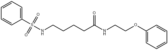 N-(2-phenoxyethyl)-5-[(phenylsulfonyl)amino]pentanamide Struktur