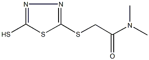 N,N-dimethyl-2-[(5-sulfanyl-1,3,4-thiadiazol-2-yl)sulfanyl]acetamide Struktur