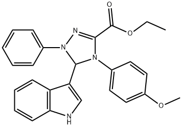 ethyl 5-(1H-indol-3-yl)-4-(4-methoxyphenyl)-1-phenyl-4,5-dihydro-1H-1,2,4-triazole-3-carboxylate Struktur