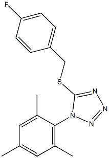 5-[(4-fluorobenzyl)sulfanyl]-1-mesityl-1H-tetraazole Struktur