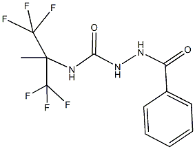 2-benzoyl-N-[2,2,2-trifluoro-1-methyl-1-(trifluoromethyl)ethyl]hydrazinecarboxamide Struktur