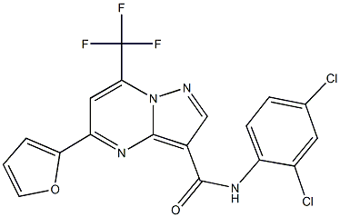 N-(2,4-dichlorophenyl)-5-(2-furyl)-7-(trifluoromethyl)pyrazolo[1,5-a]pyrimidine-3-carboxamide Struktur