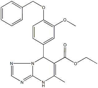 ethyl 7-[4-(benzyloxy)-3-methoxyphenyl]-5-methyl-4,7-dihydro[1,2,4]triazolo[1,5-a]pyrimidine-6-carboxylate Struktur