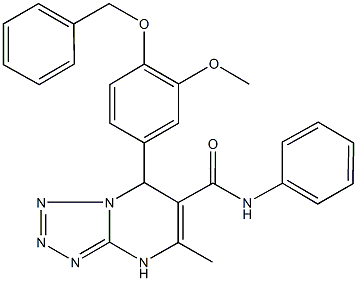 7-[4-(benzyloxy)-3-methoxyphenyl]-5-methyl-N-phenyl-4,7-dihydrotetraazolo[1,5-a]pyrimidine-6-carboxamide Struktur