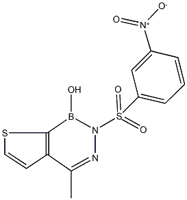 2-({3-nitrophenyl}sulfonyl)-4-methylthieno[2,3-d][1,2,3]diazaborinin-1(2H)-ol Struktur