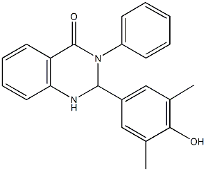 2-(4-hydroxy-3,5-dimethylphenyl)-3-phenyl-2,3-dihydro-4(1H)-quinazolinone Struktur