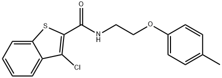 3-chloro-N-[2-(4-methylphenoxy)ethyl]-1-benzothiophene-2-carboxamide Struktur