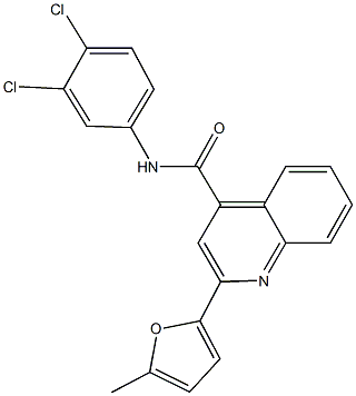 N-(3,4-dichlorophenyl)-2-(5-methyl-2-furyl)-4-quinolinecarboxamide Struktur