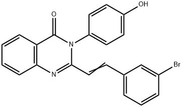 2-[2-(3-bromophenyl)vinyl]-3-(4-hydroxyphenyl)-4(3H)-quinazolinone Struktur