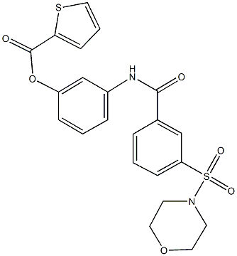 3-{[3-(4-morpholinylsulfonyl)benzoyl]amino}phenyl 2-thiophenecarboxylate Struktur