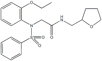 2-[2-ethoxy(phenylsulfonyl)anilino]-N-(tetrahydrofuran-2-ylmethyl)acetamide Struktur