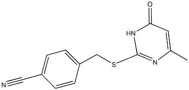 4-{[(4-methyl-6-oxo-1,6-dihydropyrimidin-2-yl)sulfanyl]methyl}benzonitrile Struktur