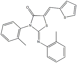 3-(2-methylphenyl)-2-[(2-methylphenyl)imino]-5-(2-thienylmethylene)-1,3-thiazolidin-4-one Struktur