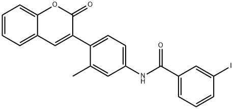 3-iodo-N-[3-methyl-4-(2-oxo-2H-chromen-3-yl)phenyl]benzamide Struktur