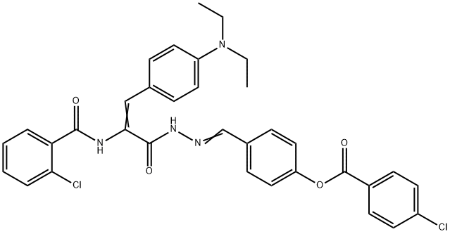 4-(2-{2-[(2-chlorobenzoyl)amino]-3-[4-(diethylamino)phenyl]acryloyl}carbohydrazonoyl)phenyl 4-chlorobenzoate Struktur