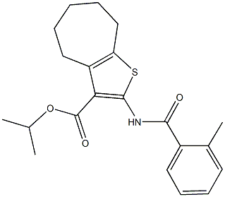 isopropyl 2-[(2-methylbenzoyl)amino]-5,6,7,8-tetrahydro-4H-cyclohepta[b]thiophene-3-carboxylate Struktur