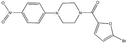 1-(5-bromo-2-furoyl)-4-{4-nitrophenyl}piperazine Struktur