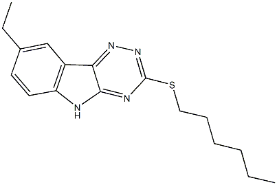 8-ethyl-3-(hexylsulfanyl)-5H-[1,2,4]triazino[5,6-b]indole Struktur