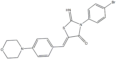 3-(4-bromophenyl)-2-imino-5-[4-(4-morpholinyl)benzylidene]-1,3-thiazolidin-4-one Struktur