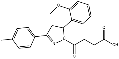 4-[5-(2-methoxyphenyl)-3-(4-methylphenyl)-4,5-dihydro-1H-pyrazol-1-yl]-4-oxobutanoic acid Struktur