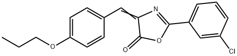 2-(3-chlorophenyl)-4-(4-propoxybenzylidene)-1,3-oxazol-5(4H)-one Struktur