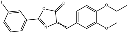 4-(4-ethoxy-3-methoxybenzylidene)-2-(3-iodophenyl)-1,3-oxazol-5(4H)-one Struktur