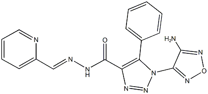 1-(4-amino-1,2,5-oxadiazol-3-yl)-5-phenyl-N'-(2-pyridinylmethylene)-1H-1,2,3-triazole-4-carbohydrazide Struktur